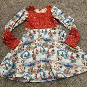 Handmade Grinch Whoville Theme Dress Sz 6-7